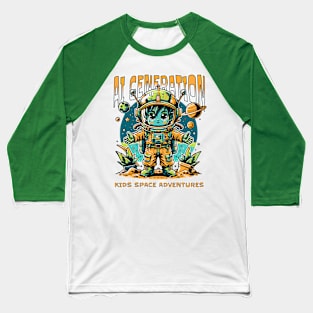 kIDS SPACE ADVENTURE AI GENERATION Baseball T-Shirt